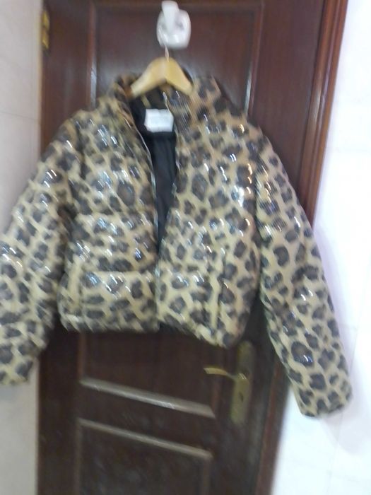 Casaco leopardo com lantejoulas tamanho XL