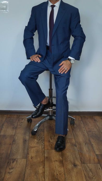 Garnitur Pierre Cardin Wełna Rozmiar 56 Kolor Granatowy