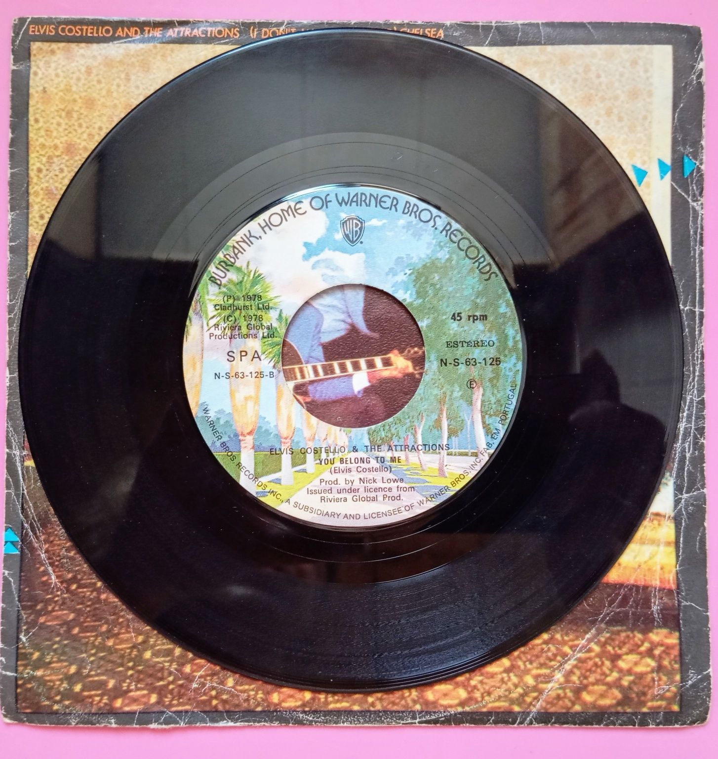 Disco Vinil 7 " Elvis Costello - Want to go to Chelsear raro Warner Br