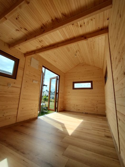 Mobilny domek z antresolą, tiny house, 2,5 x 6 plus antresola 2.5 x 3