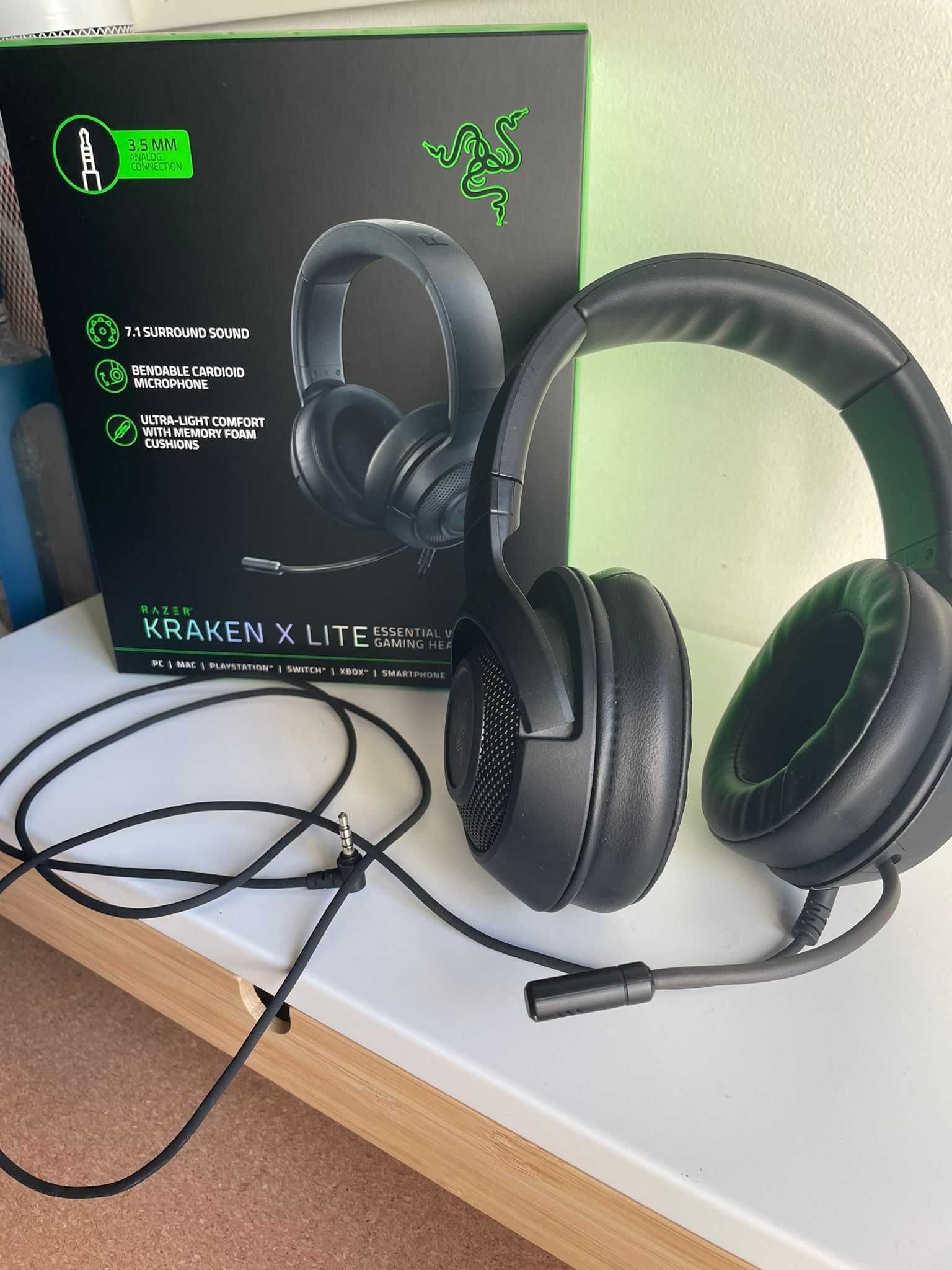 Auscultadores Gaming com Fio RAZER Kraken X Lite - Noise Cancelling