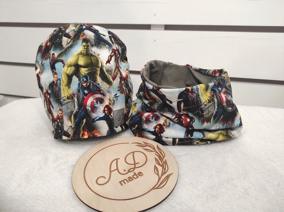 Komplet czapka komin Hulk Avengers bawełniany