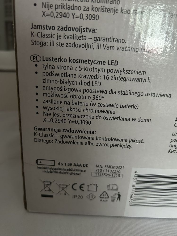 Nowe lusterko podświetlane LED, lusterko kosmetyczne.