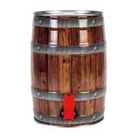 Beczka beczułka - na piwo domowe - mini keg 5l z kranikiem wzór drewno