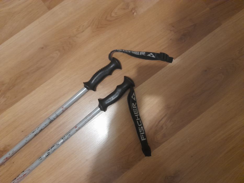 Kije narciarskie zjazdowe Fischer 125 cm uszkodzone talerzyki
