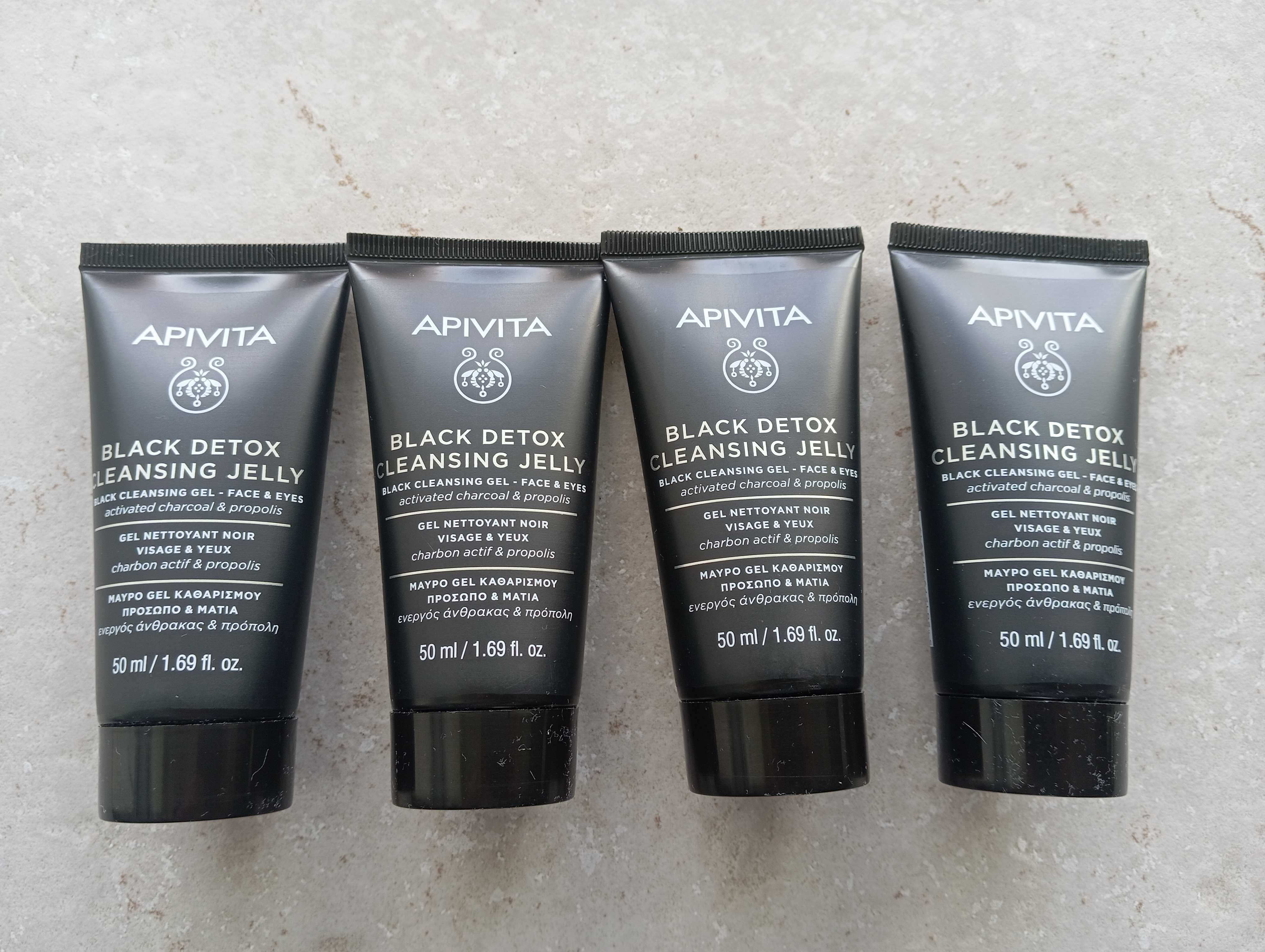4x Apivita Black Detox Cleaning Jelly 50ml