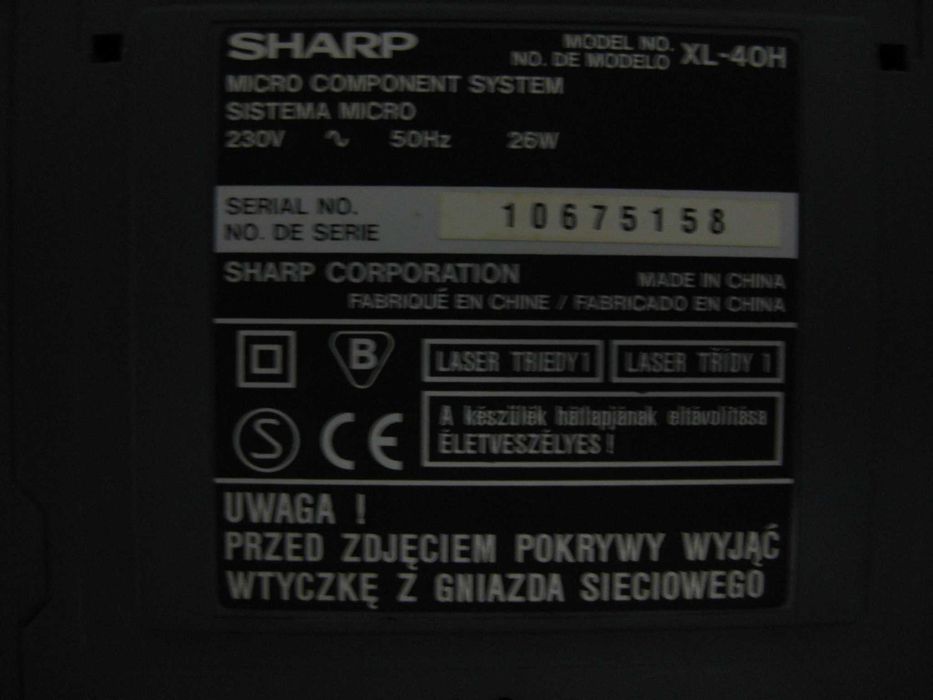 Музикальний центр SHARP xl 40 h.2000 року  не працює тільки касета.