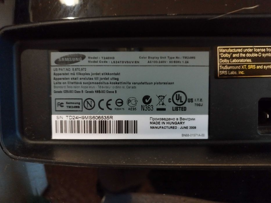 Telewizor Monitor Samsung SyncMaster T240HD