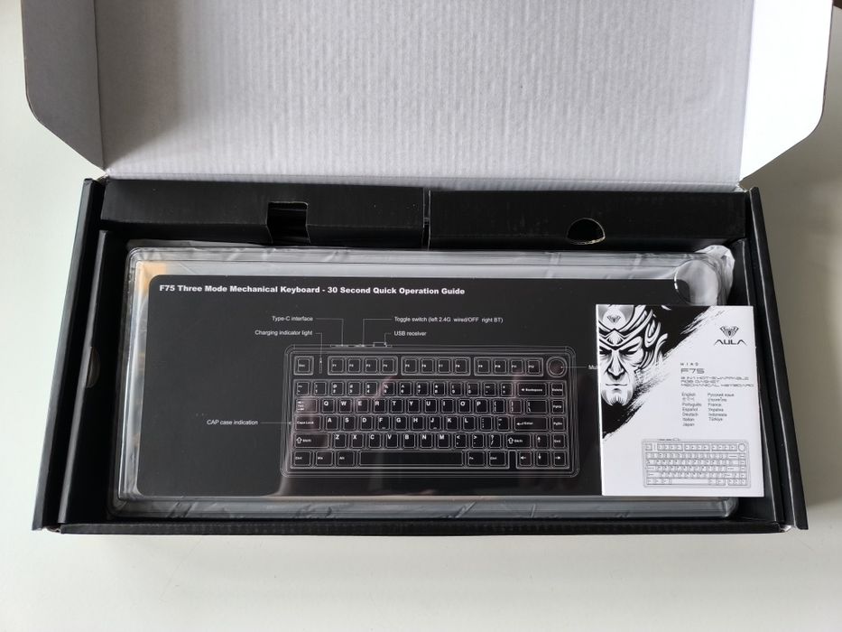 AULA F75 на сірих свічах Gray wood switch V3 механічна клавіатура