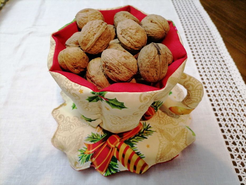 Chávena de Natal feita à mão
