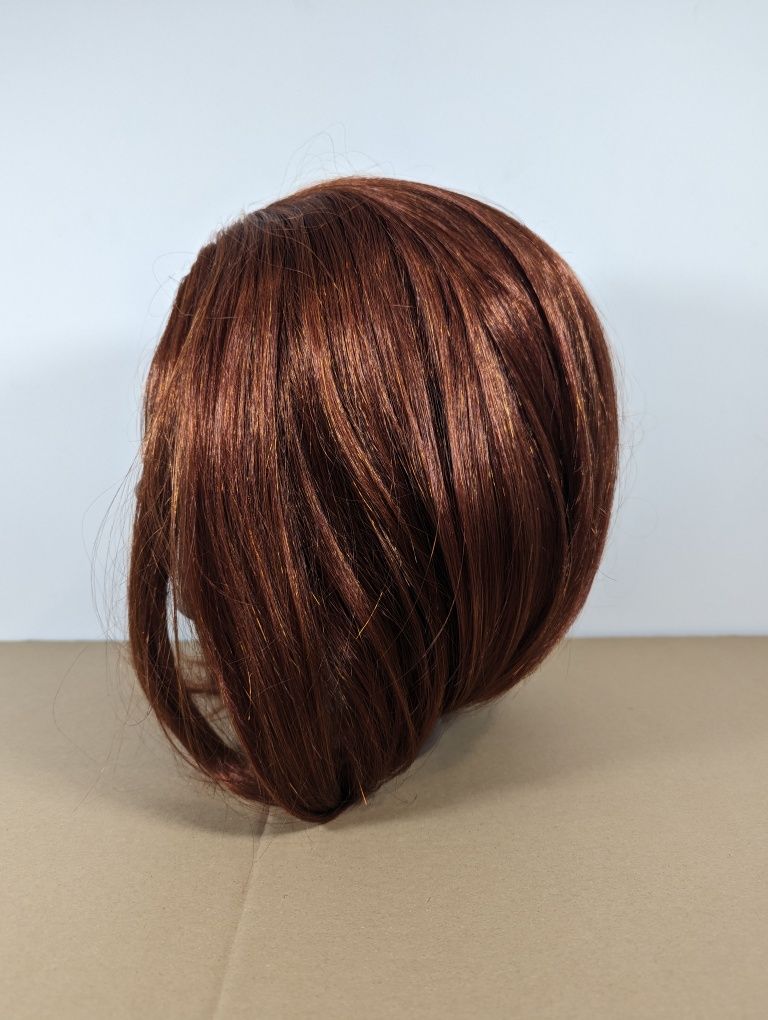 Fantastyczna ruda peruka damska krótkie włosy 20 cm czerwona ognista