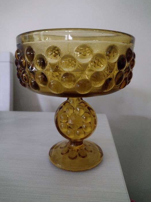 Owocarka lizak Ząbkowice HSG szkło barwione w masie kolor miodowy