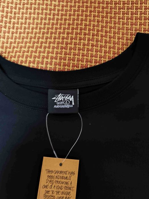 Stussy,Męska czarna koszulka z nadrukiem letnim, rozmiar L