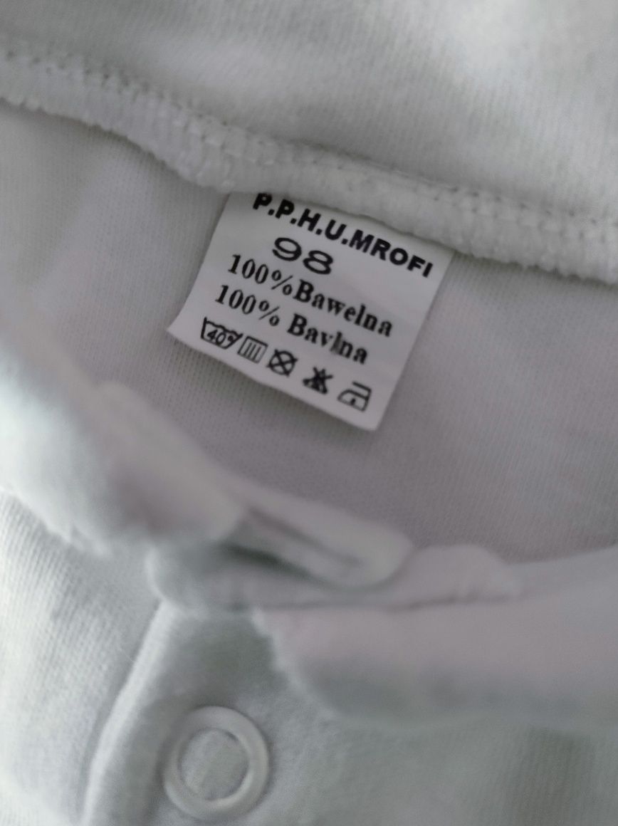 Eleganckie białe body z kołnierzykiem, MROFI, r.98