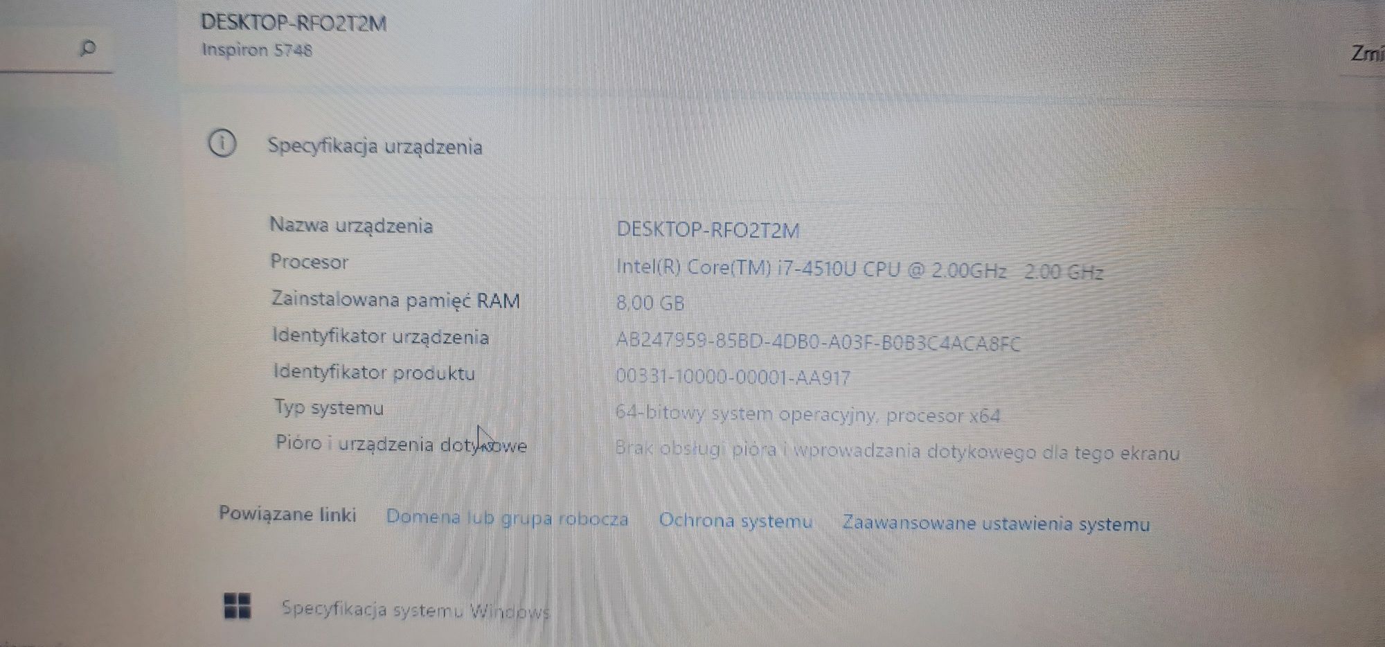 Laptop DELL, Intel I7, 8GB ram, 1TB SSHD, dwie grafiki, 17,3 cala