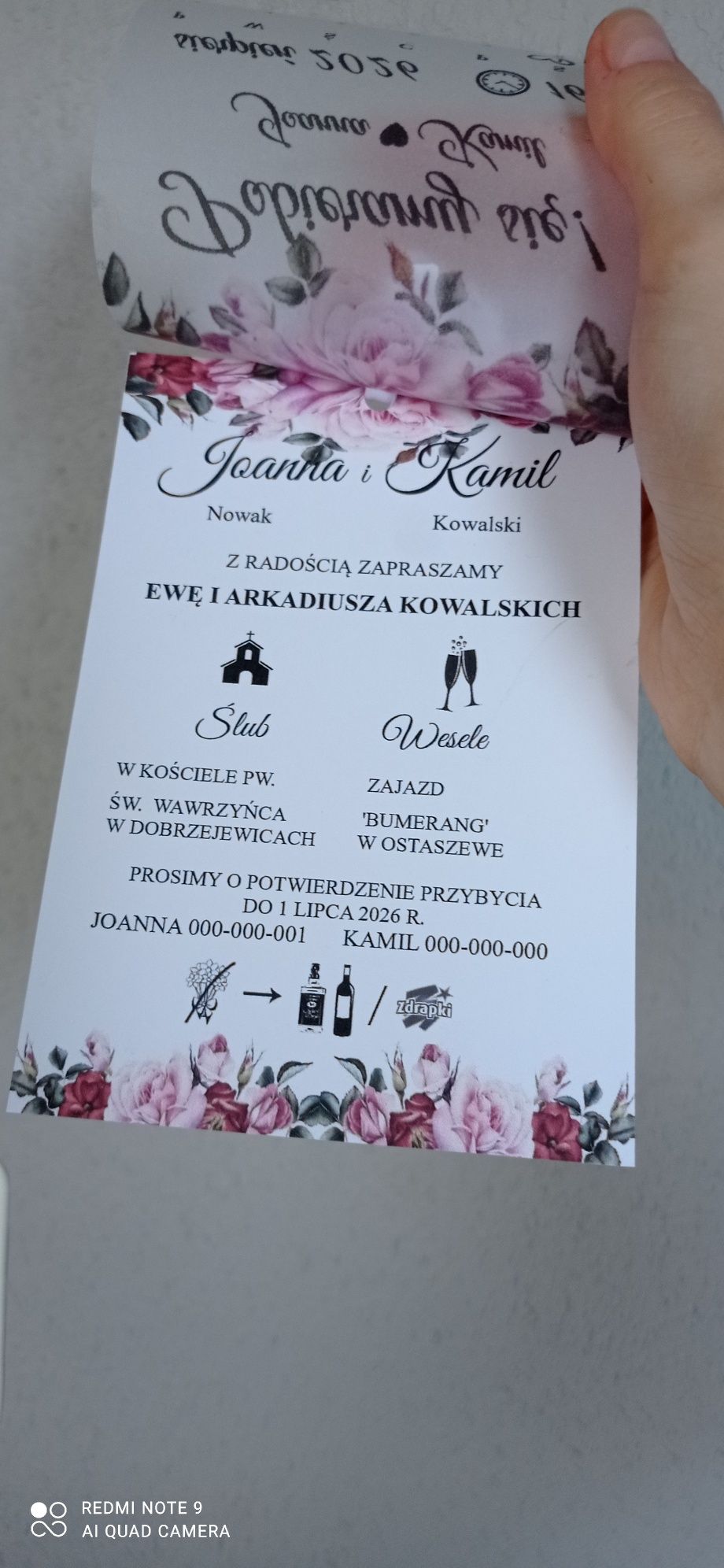 Eleganckie zaproszenia na ślub z kalką , liście eukaliptus,  kwiaty