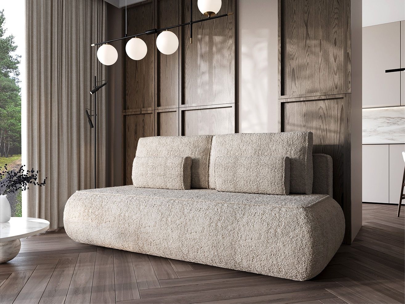 Sofa rozkładana prosto od producenta Baranek boucle
