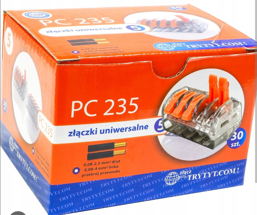 Uniwersalna szybkozłączka, wielokrotnego użytku PC235 PC-235 Wago