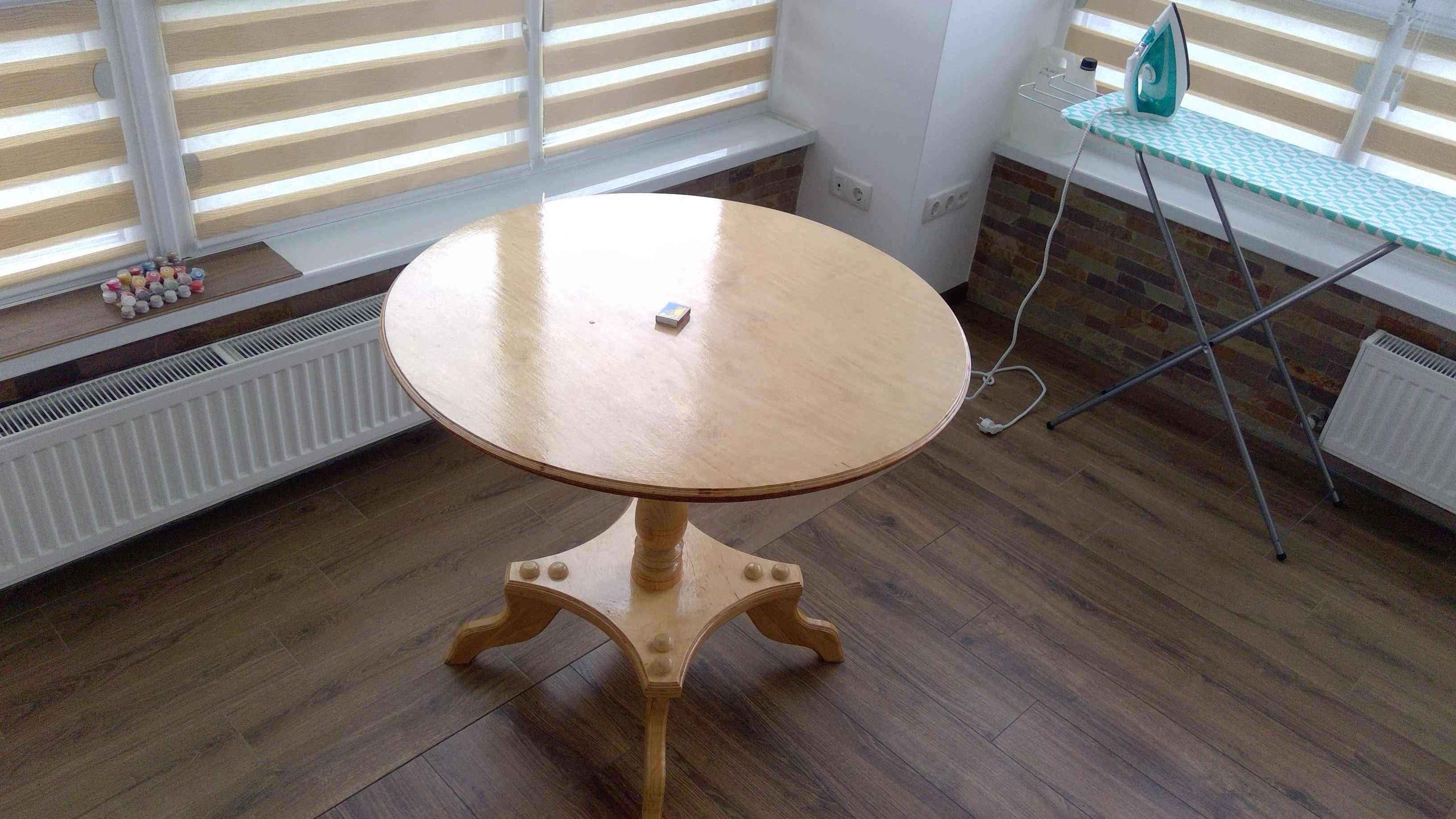 стіл круглий дерево фанера