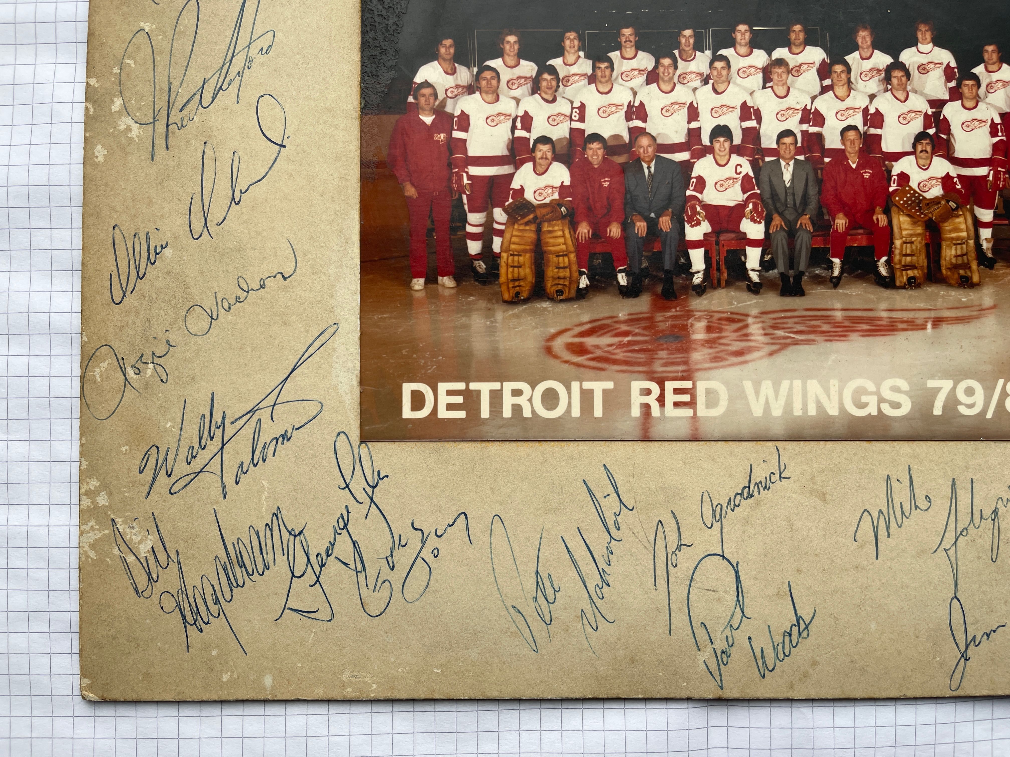 Фото з автографами Detroit Red Wings 1980