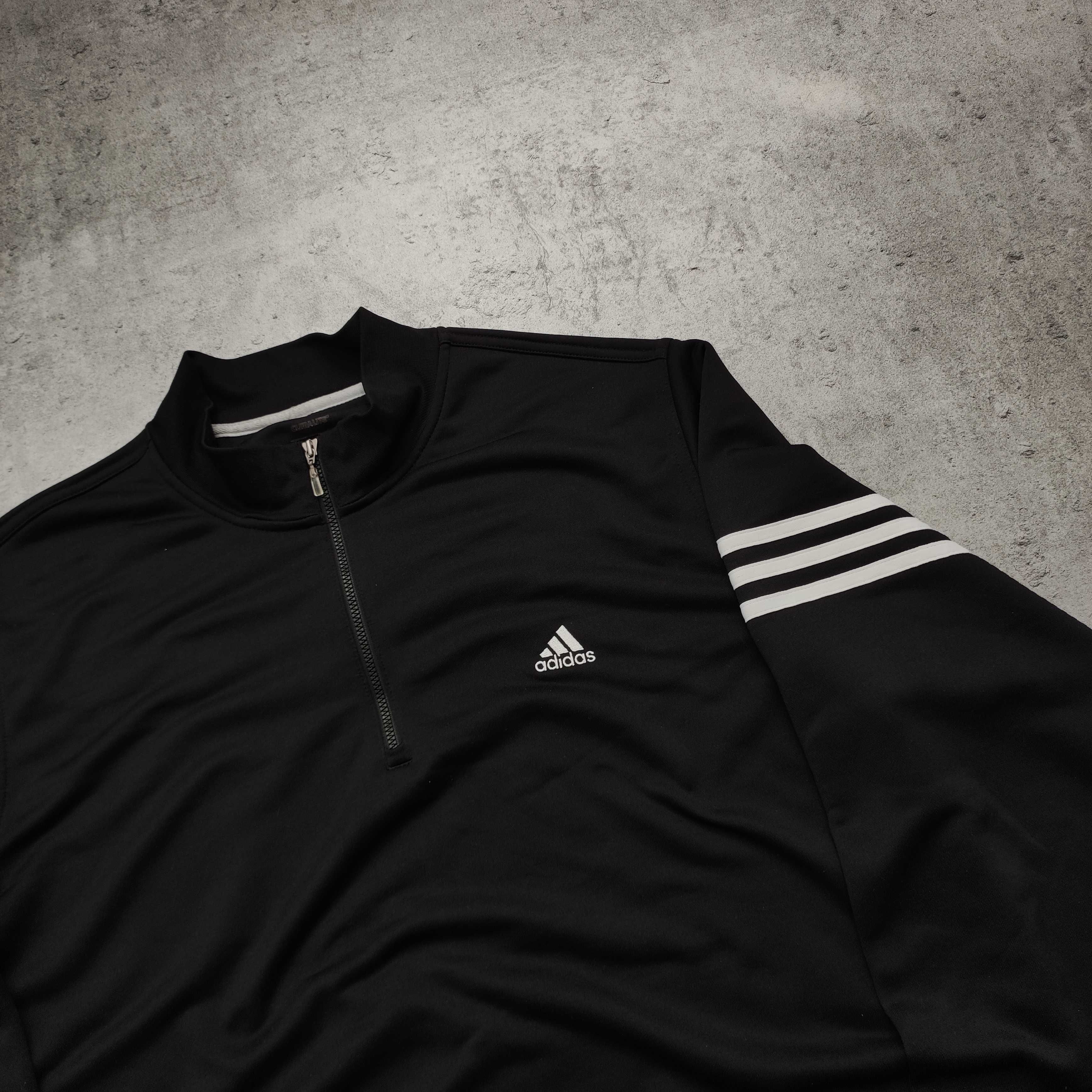 MĘSKA Bluza Sportowa czarna 3 Paski ClimaCool Suwak PREMIUM Gym Active
