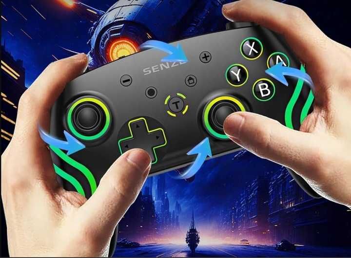 Pad bezprzewodowy uniwersalni do konsoli i PC Switch czarny RGB