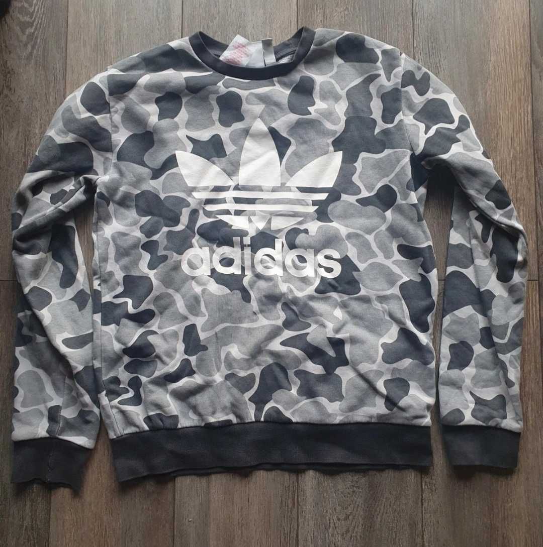 Szara bluza w łaty Adidas