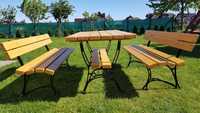 Meble ogrodowe - stół + 2 ławki
