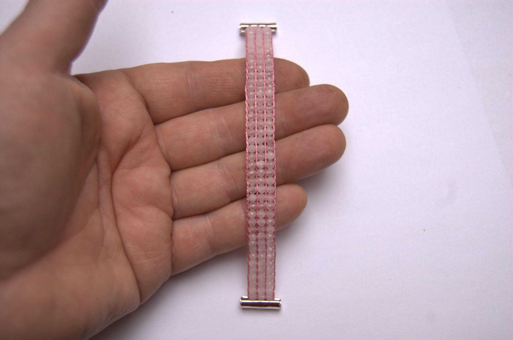 Bransoletka z różowego kwarcu „Pink Love” Handmade