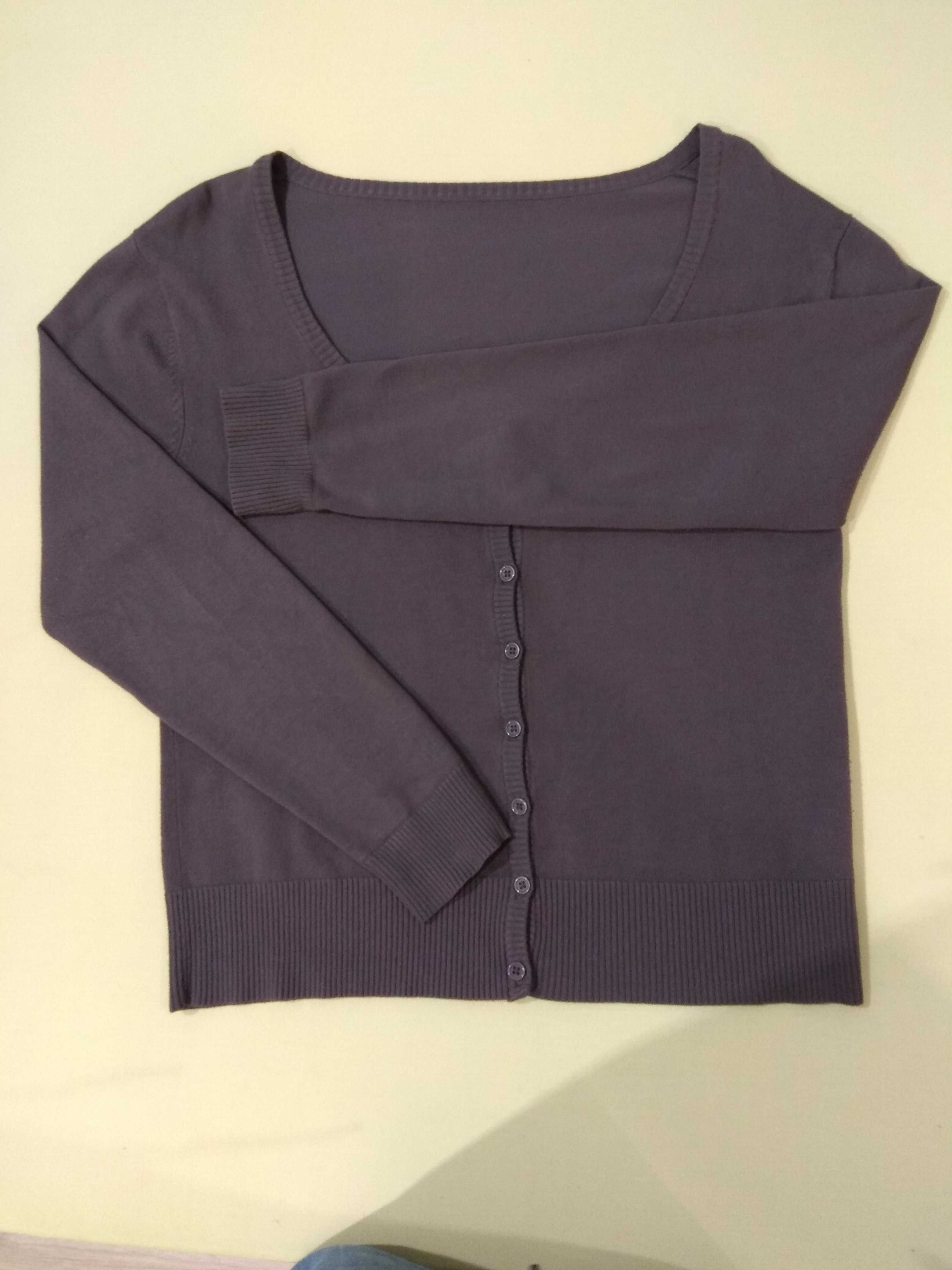 Sweter, kardigan klasyczny, brąz L/XL