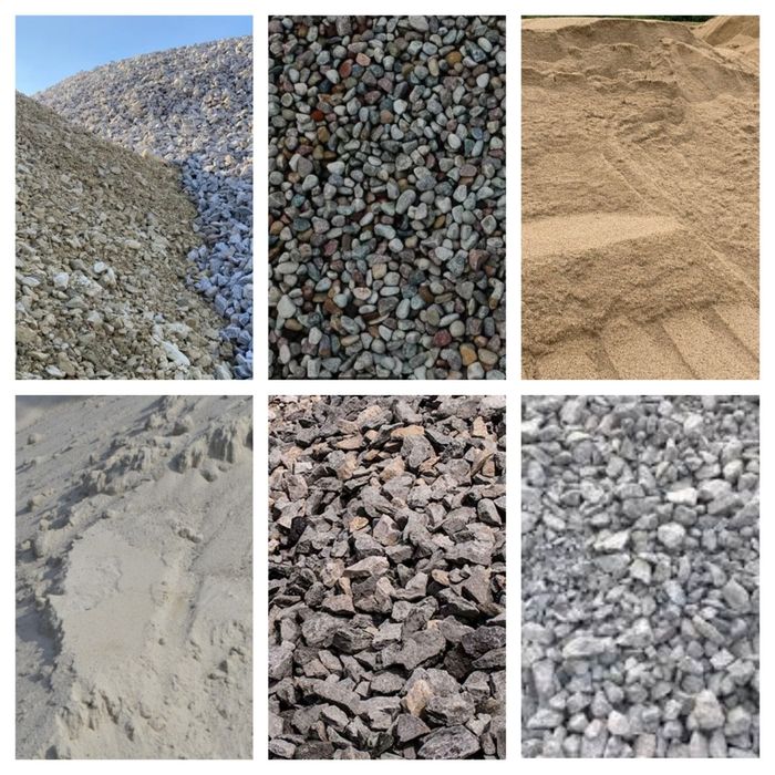 Piasek kruszywo żwir cement