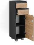 Szafka łazienkowa MIDI  „J-Shape” ANTRACYT/DĄB 30 x 95 cm VICCO