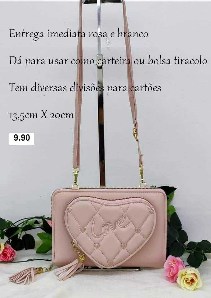 Bolsa tiracolo ou carteira com vários compartimentos para cartões