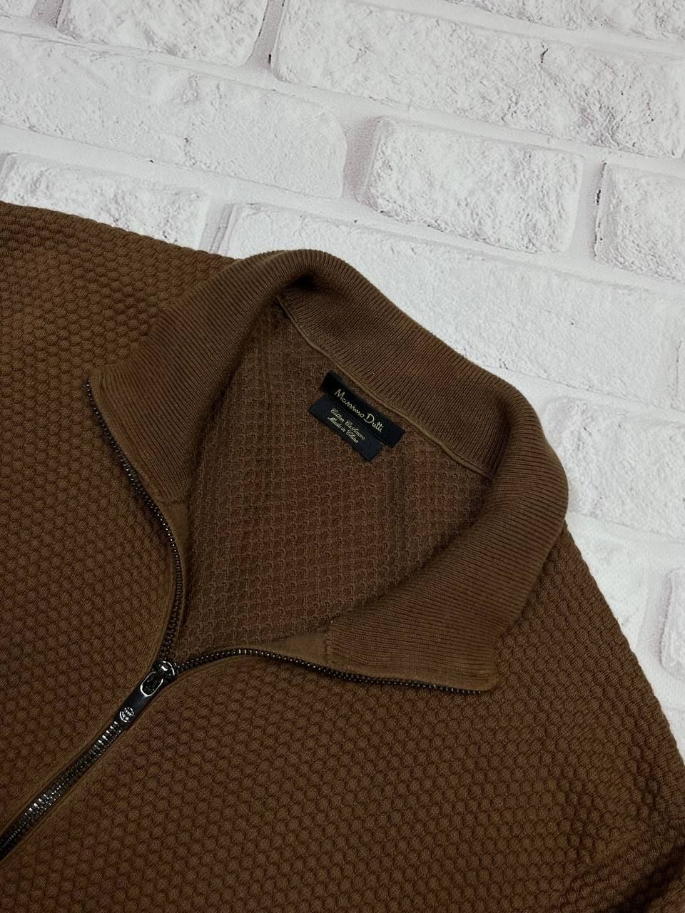 Светр на молнії massimo dutti зіп кофта чоловіча коричнева old money L