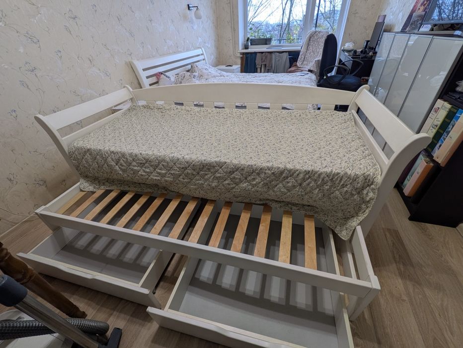 Ліжко Тедді дуо, дитяче, 190*80 см, бук, з додатковим спальним місцем