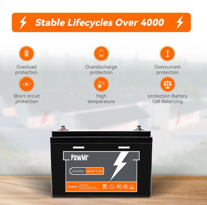 Акумулятор PowMr 100 AH 12,8 V (1200W*h)  LiFe PO4