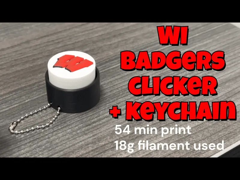 Porta-Chaves Fidget Clicker WI Badgers
