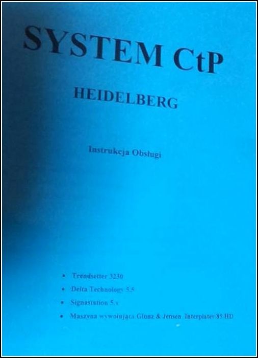 System CtP HEIDELBRG - Instrukacja Obsługi