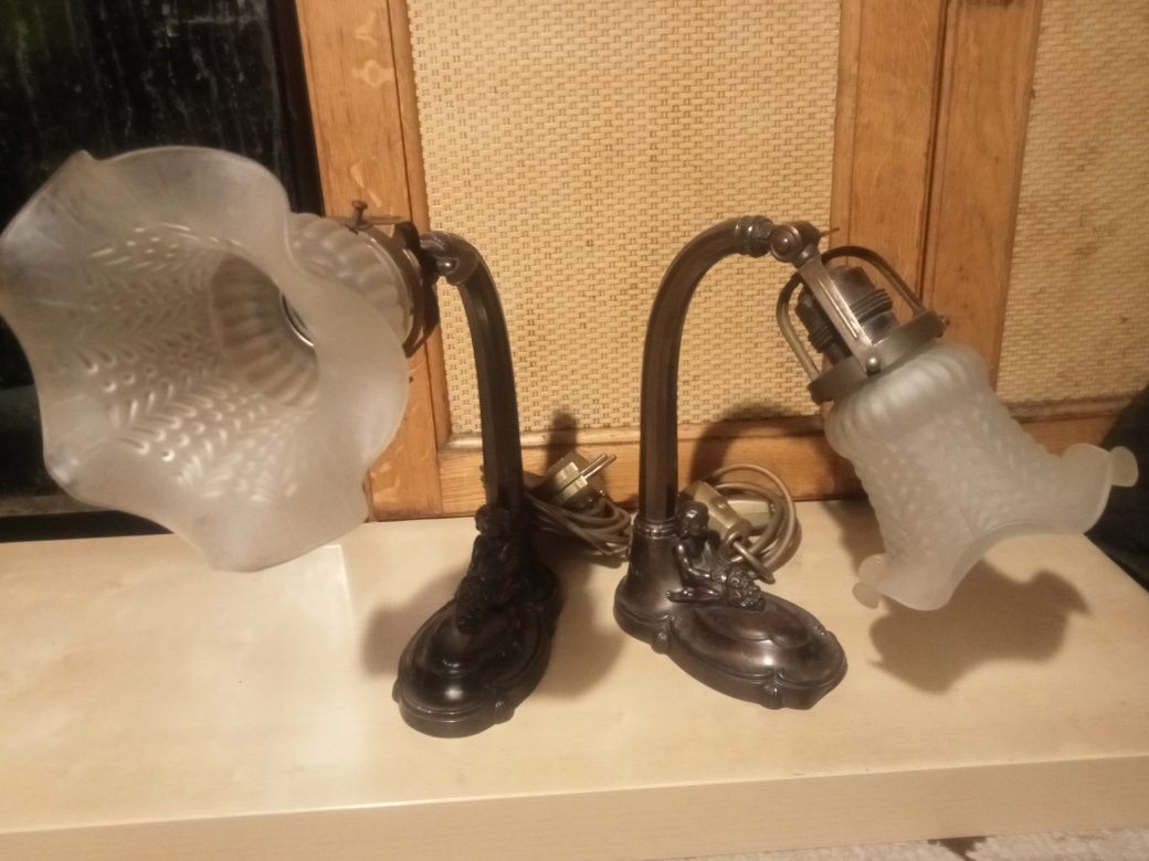 Lampa lampka nocna na szafki nocne klosze tulipan Lampki nocne para