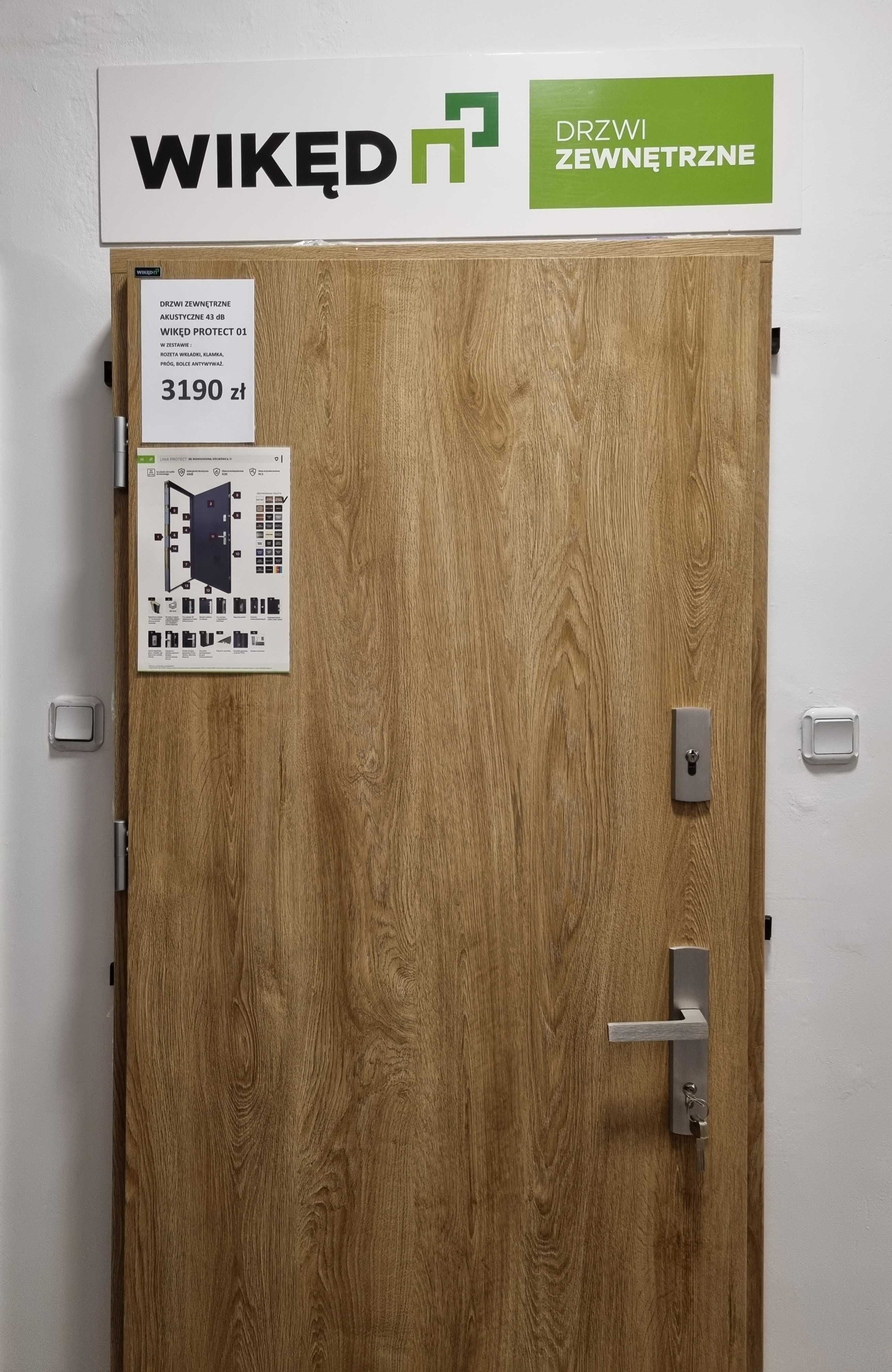 *OD RĘKI Drzwi akustyczne 80N, Rw 43 dB Wikęd Protect,DOSTAWA W CENIE*