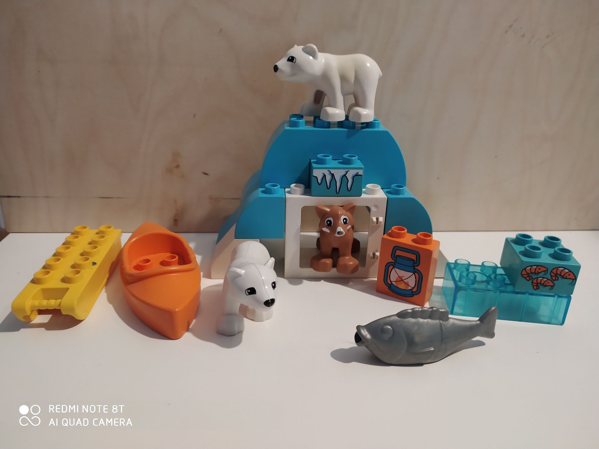 Lego duplo Arktyka kajak sanki niedźwiedź iglo