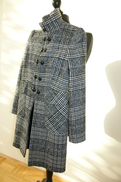 Płaszcz w kratę w kratkę taliowany dopasowany XS-34 Zara nowy