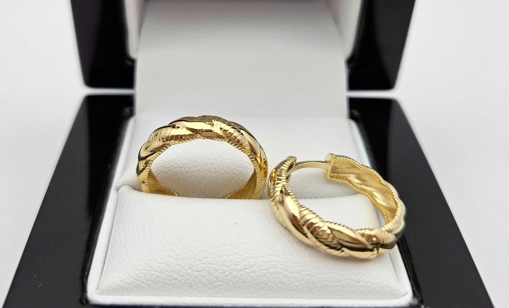 Prześliczne Złote Kolczyki Koła 3,17g P585