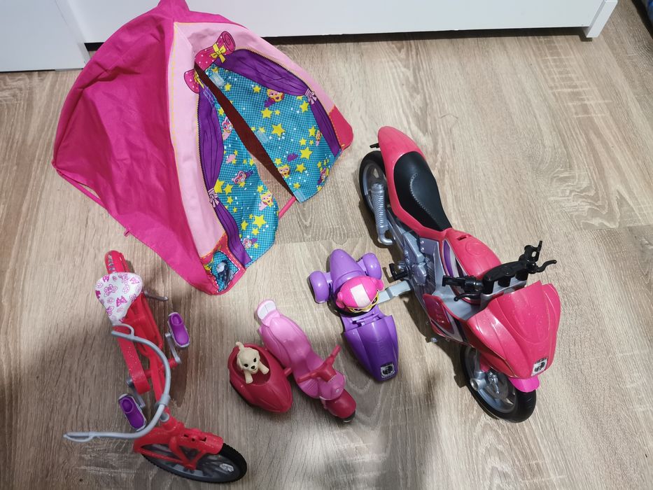 Barbie namiot rower motor lalki
