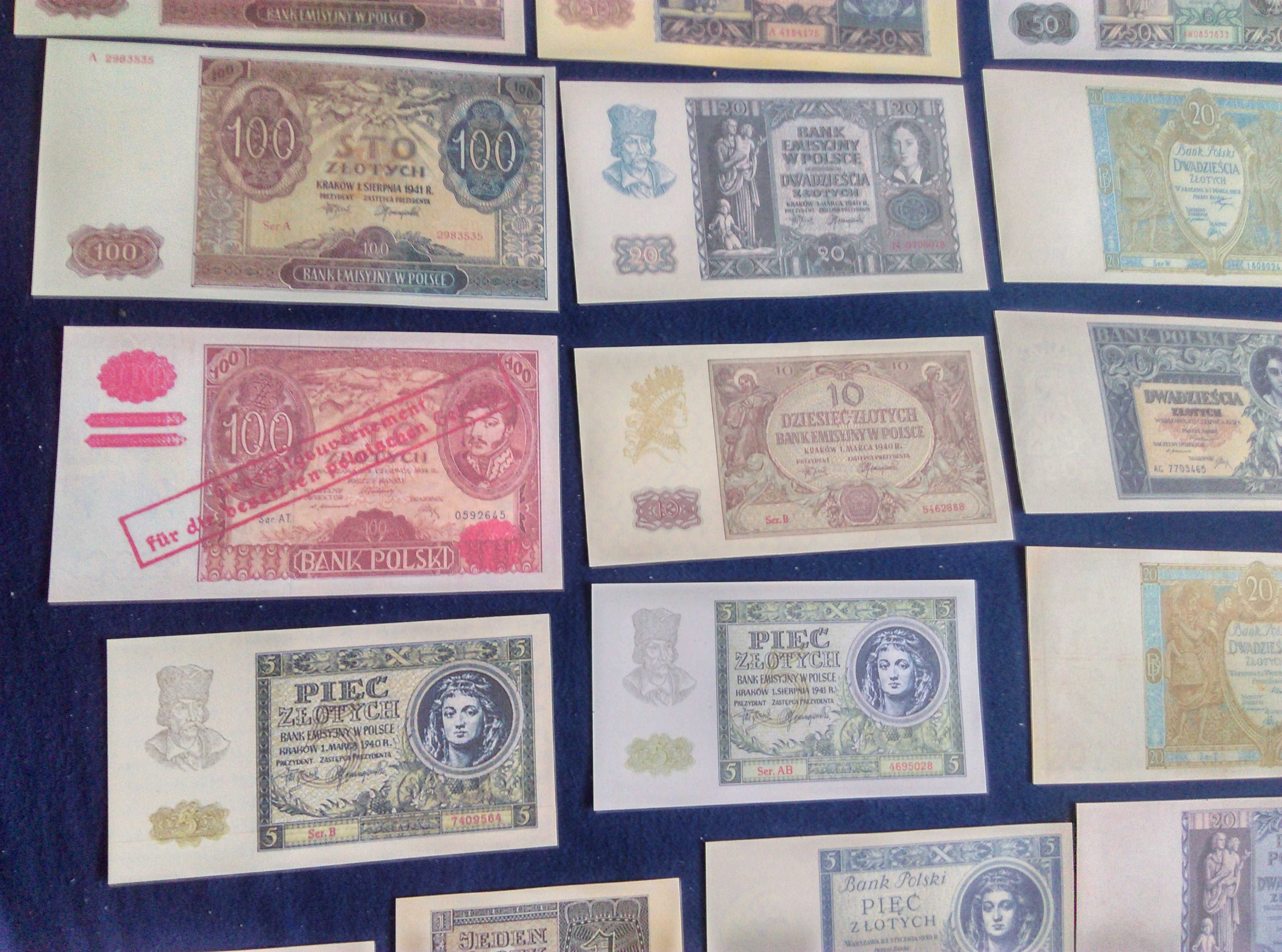 ZESTAW 29 sztuk banknotów międzywojennych i okupacyjnych
