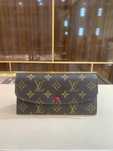 LV Louis Vuitton długi portfel Róża czerwona przycisk