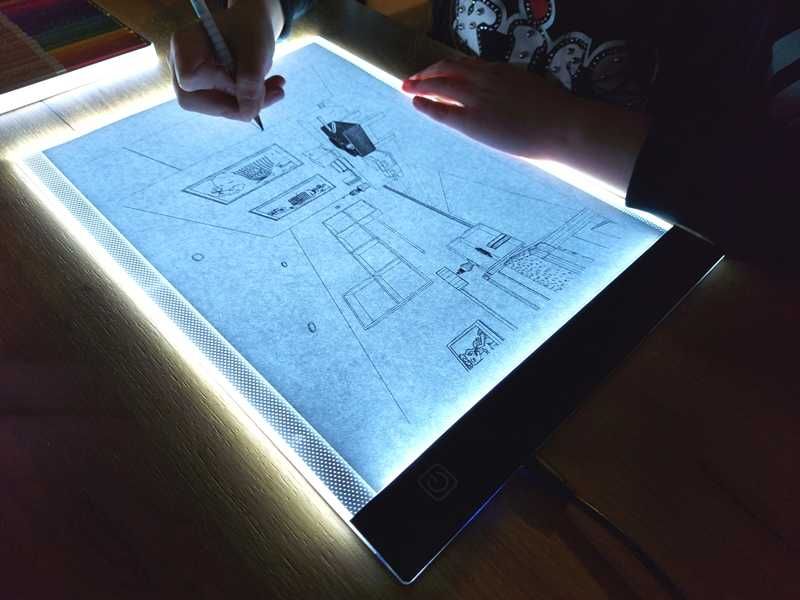 Tablet Graficzny Podświetlana Tablica Deska Kreślarska LED KALKA A4