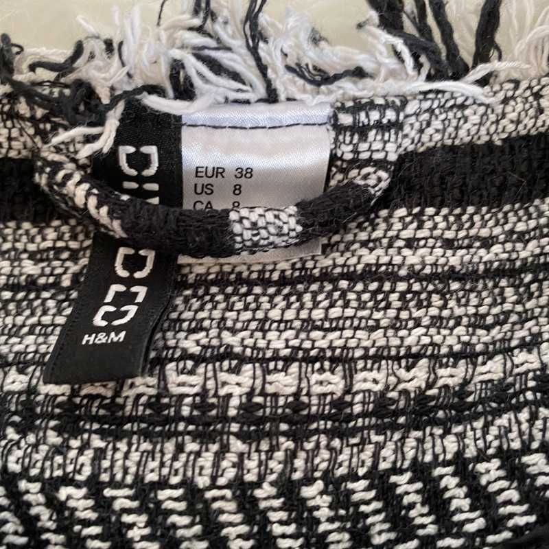 Marynarka/kurteczka kurtka H&M boho rozmiar M Biała czarna