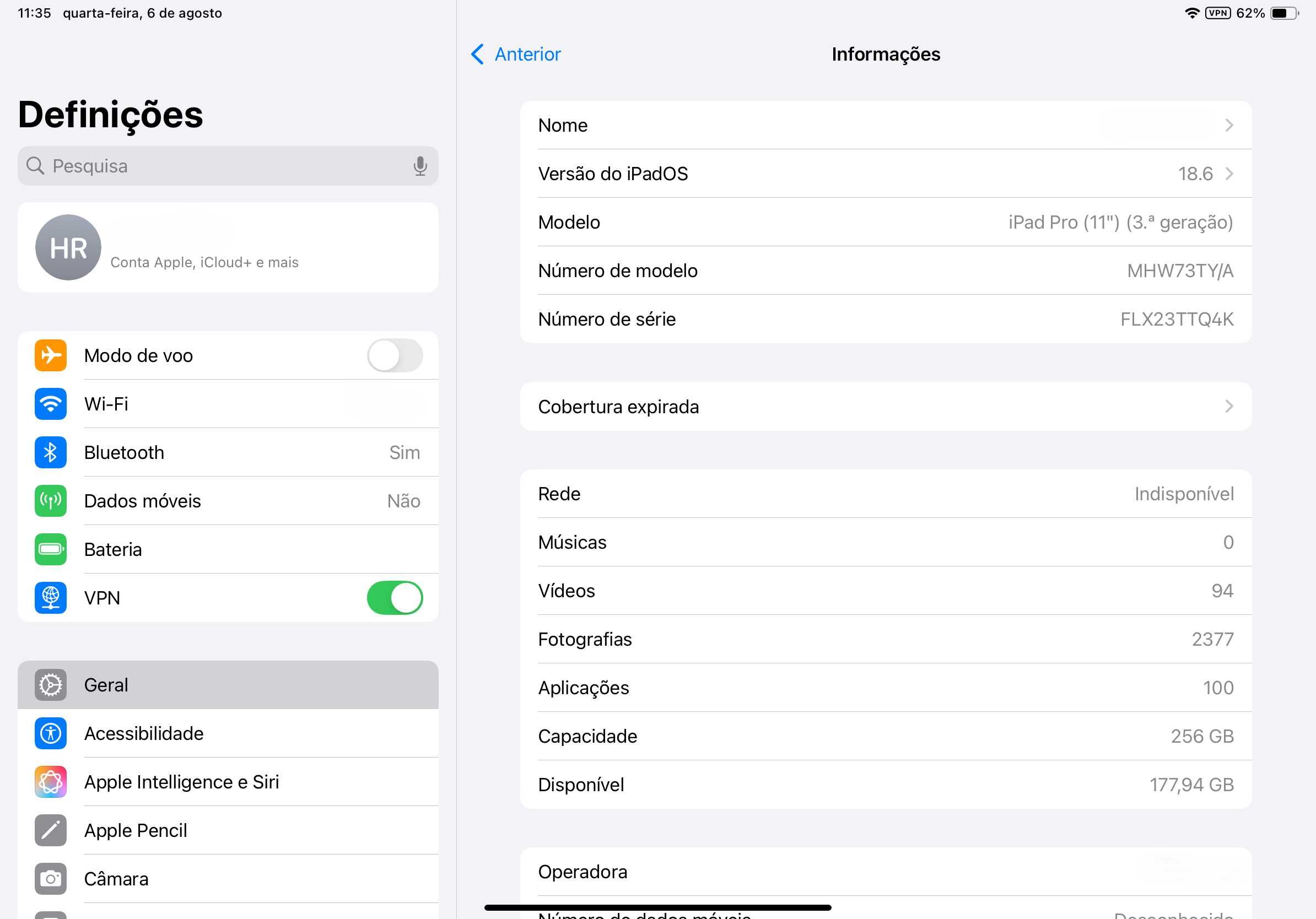 Apple Ipad 11 PRO 3Gen Wi-Fi + Cellular 256Gb