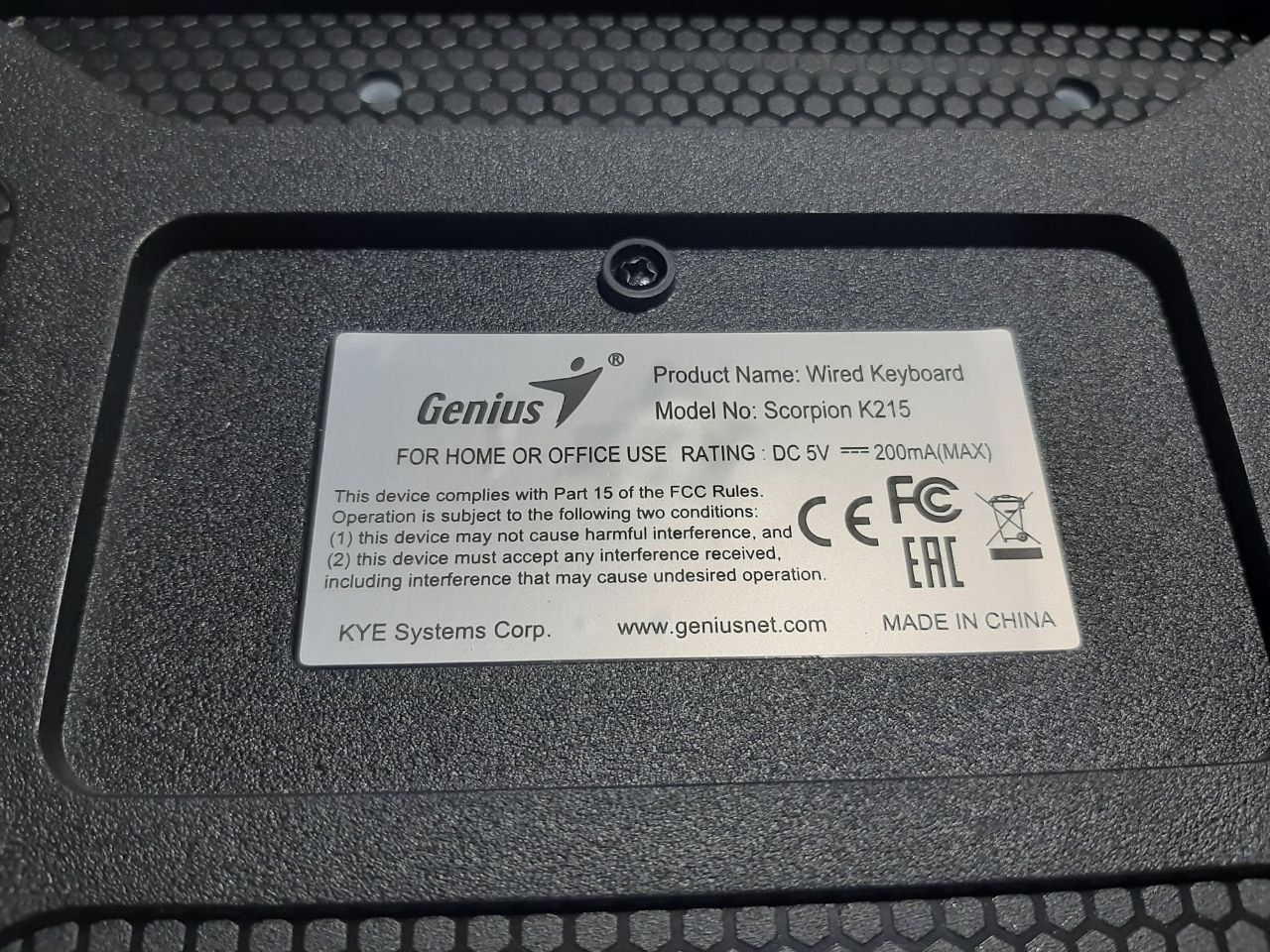 Клавіатура Genius Gaming keyboard Scorpion K215